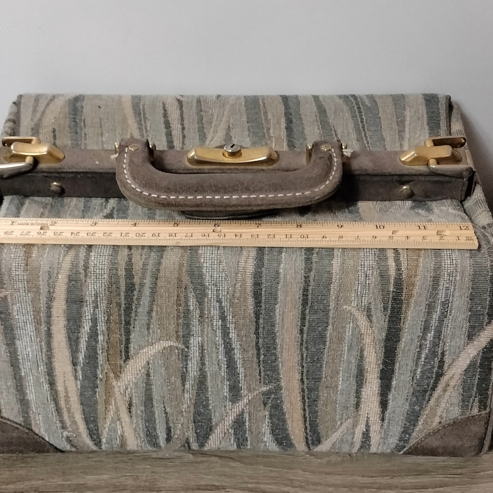 French Co Satchel Handbag Tapestry And Leather . Might Need Some Polishing.